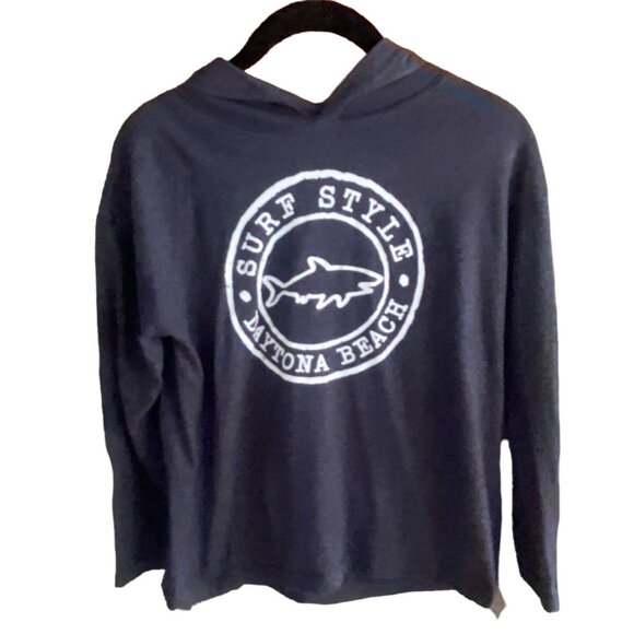 Surf Style Daytona Beach Kids Graphic Print Long Sleeve T-Shirt-Gray-Size 10/12 - Picture 1 of 4